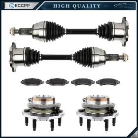 Ec83267601p Eccpp For Gmc Sierra 1500 4.3l 2008-2013 Front Cv Axle Brake Pads Wheel Hub Bearing