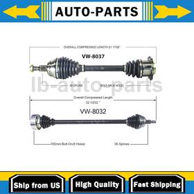 Ecoszfz20250821-187 Ecocarparts8 Trakmotive Fits Volkswagen Beetle Golf 2x Cv Axle Shaft Front Left Right