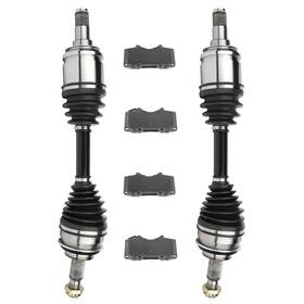 13454436 Everpartstorecs Front Brake Ceramic Pads Cv Axle For 2005-2010 Toyota Tacoma Pre 4.0l 2.7l