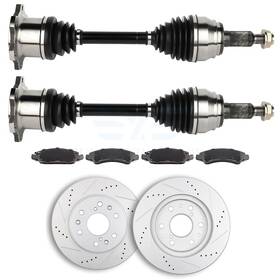 10107818 Fly-autopartsclub Cv Axle Brake Pads And Rotors For 2008-13 Gmc Sierra 1500 2008-15 Chevy Escalade