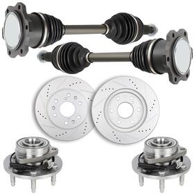 Fly-autopartsclub 10142281 Cv Axle Brake Rotors Wheel Hub Bearing For 07-13 Gmc Sierra/chevy Silverado 1500