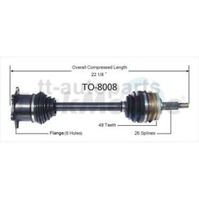 Ttau220621028057 For 1991-1997 Toyota Previa Front Left Right Cv Axle Shaft 2x Trak Motive