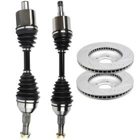 13123295 Goodypartsparts Front 2 Cv Axles Brake Discs Rotors For Chevrolet Monte Carlo 3.5l 2006-2007