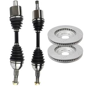 13123296 Goodypartsparts Front 2 Cv Axles Brake Discs Rotors For Chevrolet Impala 3.4l 3.8l 2000-2005