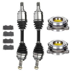 13123311 Goodypartsparts Front Cv Axle Brake Pads Wheel Hub Bearing For 2003-2013 Toyota 4runner