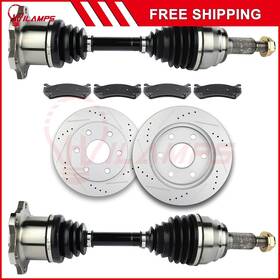 12474390 Hilamps Front Cv Axles Brake Pads And Rotors For Gmc Yukon Chevrolet Tahoe 2000-2006