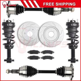 12474440 Hilamps For Gmc Yukon 6.0l 2011-12 Front Cv Axle Complete Struts Brake Pads Rotors