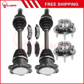 12881003 Hilamps Fits Gmc Sierra 1500 4.3l 2008-2013 Front Cv Axle Brake Pads Wheel Hub Bearing