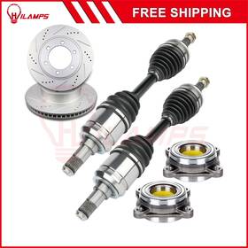 12881024 Hilamps For Toyota Tacoma 2005-2020 Front Side Cv Axle Brake Rotors Wheel Bearing Hub