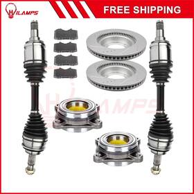 12881025 Hilamps Fits Toyota 4runner 4.0l 10-16 Front Cv Axle Brake Pads&rotors Wheel Bearing Hub