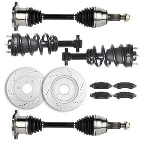 Ljt832663s01 Lujuntec For Suburban 1500 5.3l 2011-2013 Front Cv Axle Complete Struts Brake Pads&rotors