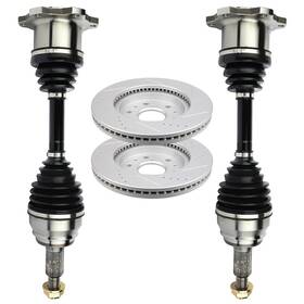 12633748 Luxfineparts Cv Axles And Brake Discs Rotors For Chevrolet Silverado 1500 Wt Sl Base 4.3l 1999