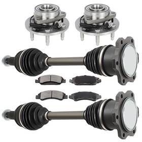 12633754 Luxfineparts Cv Axles And Wheel Bearing Hubs Brake Ceramic Pads For Gmc Sierra 1500 4.3l 2008