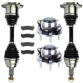 12633755 Luxfineparts Cv Axles And Wheel Bearing Hubs Brake Ceramic Pads For Gmc Sierra 1500 4.3l 1999