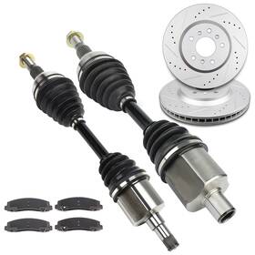 12633827 Luxfineparts Cv Axles And Brake Discs Rotors Ceramic Pads For Chevrolet Impala 3.9l