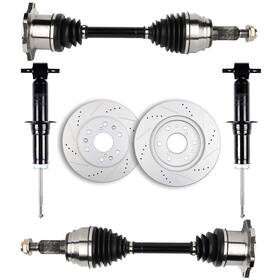12633828 Luxfineparts Cv Axles And Brake Discs Rotors Struts For Gmc Sierra 1500 Slt Sle 5.3l 2007-2013