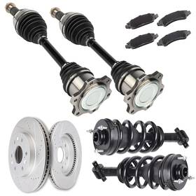 12633831 Luxfineparts Cv Axles And Brake Discs Rotors Ceramic Pads For Chevrolet Tahoe 5.3l 2011