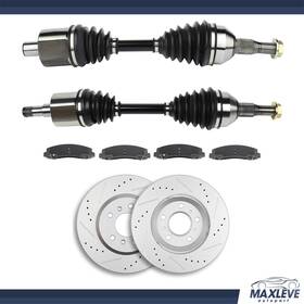 Ma83265701x Maxleve-autopart Front Cv Axle Brake Pads And Rotors For Chevrolet Impala 3.9l 3.5l 2006-2009