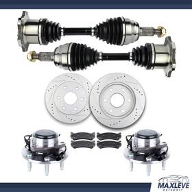 Ma83268101x Maxleve-autopart Front Cv Axle Brake Pads&rotors Wheel Bearing Hub For Gmc Yukon 6.0l 2001-2006