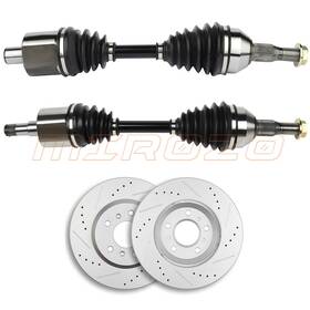 13399423 Mirror-zone Front Cv Axles Brake Discs Rotors For Chevrolet Monte Carlo 3.5l 2006-2007