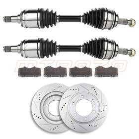 13399424 Mirror-zone Front Cv Axles Brake Pads And Rotors For Toyota 4runner Sr5 4.0l 2003-2009