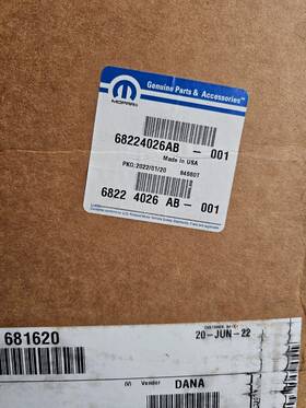 68224026ab Mopar Axle Complete Assembly