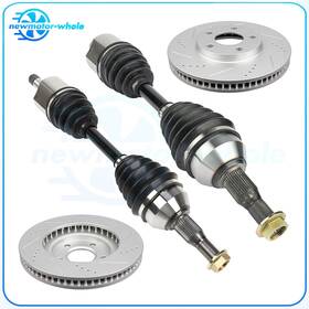 13190310 Newmotor Front 2 Cv Axles And Brake Discs Rotors For 2000-2005 Chevrolet Impala 3.4l 3.8l