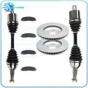 13190313 Newmotor Front Cv Axles And Brake Pads Rotors For 2006-2007 Chevrolet Monte Carlo