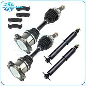 13190317 Newmotor Front Cv Axle And Brake Pads Struts For 1999-2004 Chevrolet Silverado 1500