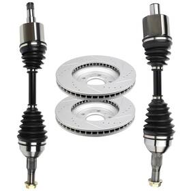 13184085 Pickoor Front Cv Axles Brake Discs Rotors For Chevrolet Impala 3.5l 3.9l 2006-2009