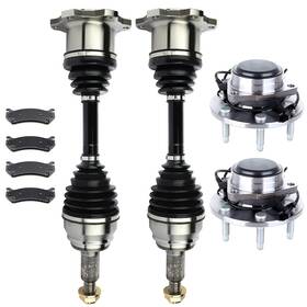 13184735 Pickoor Front Cv Axle Wheel Hub Bearing Brake Pads For 1999-2004 Gmc Sierra 1500 4.3l