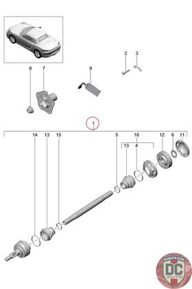 98133202410 Porsche 2012-2018 Boxster Cayman Axle Shaft 45k Miles