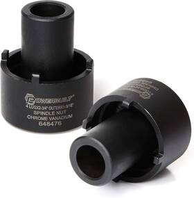 648476 Powerbuilt Spindle Nut Socket 4 Lug 2-3/4-inch 4-lug 2-3/4 Inch Outer Black