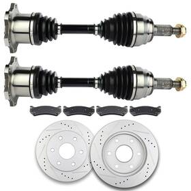 12899932 Qualitiparts For Gmc Yukon Sle 4.8l 6.3l 6.0l 2000-2006 Front Cv Axle Brake Pads And Rotors