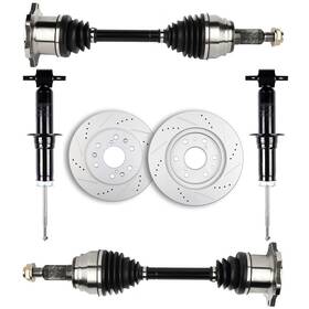 12900225 Qualitiparts For Gmc Sierra 1500 Slt Sle 5.3l 2007-2013 Front Cv Axle Brake Rotors Shock