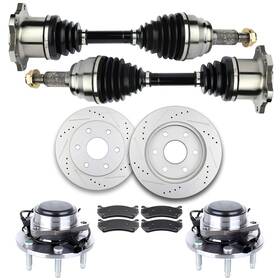 12900826 Qualitiparts Front Cv Axle Brake Pads&rotors Wheel Hub Bearing For Chevrolet Tahoe 2000-2006
