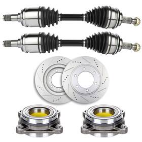 12900831 Qualitiparts Front Cv Axle Brake Rotors Wheel Bearing Hub For Toyota Fj Cruiser 4.0l 07-2013
