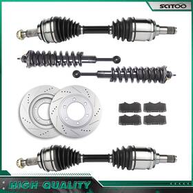 Cb832671e03s Scitoo For Toyota 4runner 4.0l 2003-09 Front Cv Axle Complete Struts Brake Pads&rotors