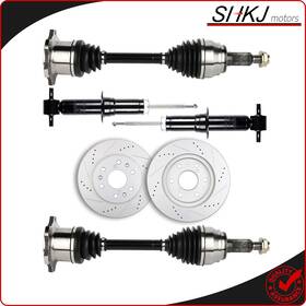 Sh83266018g Shkj-motors Front Cv Axle Brake Rotors Struts For Gmc Sierra 1500 Slt Sle 5.3l 2007-2013