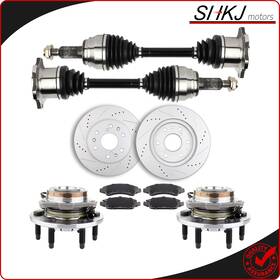 Sh83267818g Shkj-motors For Gmc Sierra 1500 4.8l 5.3l Front Cv Axle Brake Pads&rotors Wheel Hub Bearing