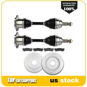 Tl83264302ts Top-liftsupport Front Cv Axle Brake Pads And Rotors For Cadillac Escalade 6.0l 5.3l 2002-2006