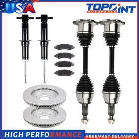 To83266101t Topoint-autoparts For 2008-2013 Chevrolet Silverado 1500 Front Cv Axle Struts Brake Pads&rotors