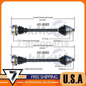 7ats210622530975 Trakmotive Cv Axle Shaft Front Left Right Fits Audi 100 Quattro 1992 1993