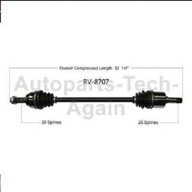 Aute231211372523 Trakmotive Rear Left Cv Axle Joint Shaft Fits 2008 2009 2010 2011 Land Rover Lr2