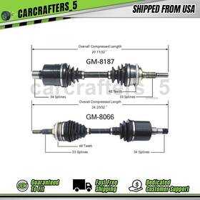 Ccft250904090037 Trakmotive Pair Front Oe Cv Axle Shaft For 1982 1983 Buick Skyhawk 1.8l Lifetime Warranty