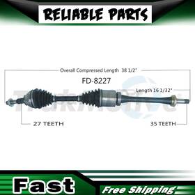 P1th240417204963 Trakmotive Cv Half Shaft Axle Front Passenger Right Fits 2013-2019 Ford Fusion