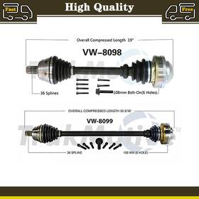 Scars221203002813 Trakmotive For 2004 2005 Volkswagen Jetta 2x Front Cv Joints Axle Shaft Assembly