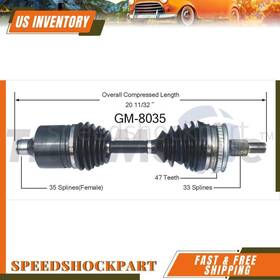 Sspbfcr120241129111724c Trakmotive Front Left Cv Axle Shaft Fits 1990 1991 1992-1999 Chevrolet Lumina