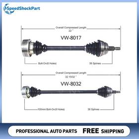 Sspt250702321673 Trakmotive Front Left Right Cv Axle Shaft For Volkswagen Golf 1999-2006