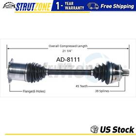Strut240327149373 Trakmotive 1x Front Right Cv Axle Shaft For 2002-2004 Audi A6